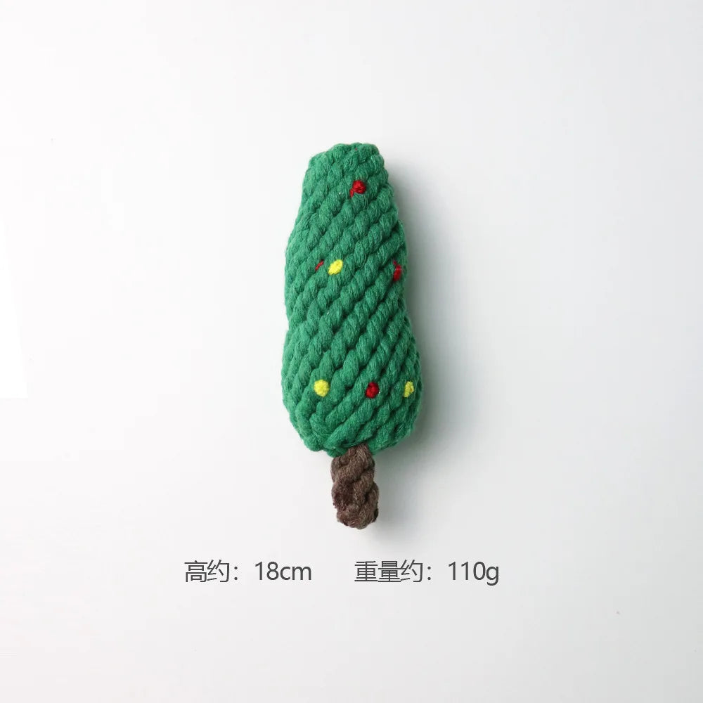 1/6PC Christmas Dog Toy Rope Ball Cotton Rope