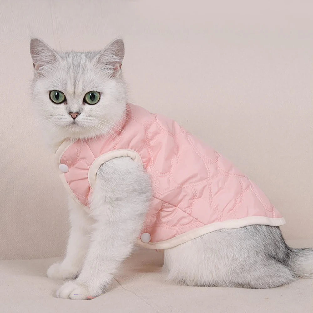 Macaron Color Cat Sweater, Warm Kitten Clothing Vest