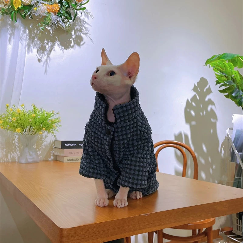 Warm Fleece Jacket for Sphynx Cat Hairless Cat Clothes