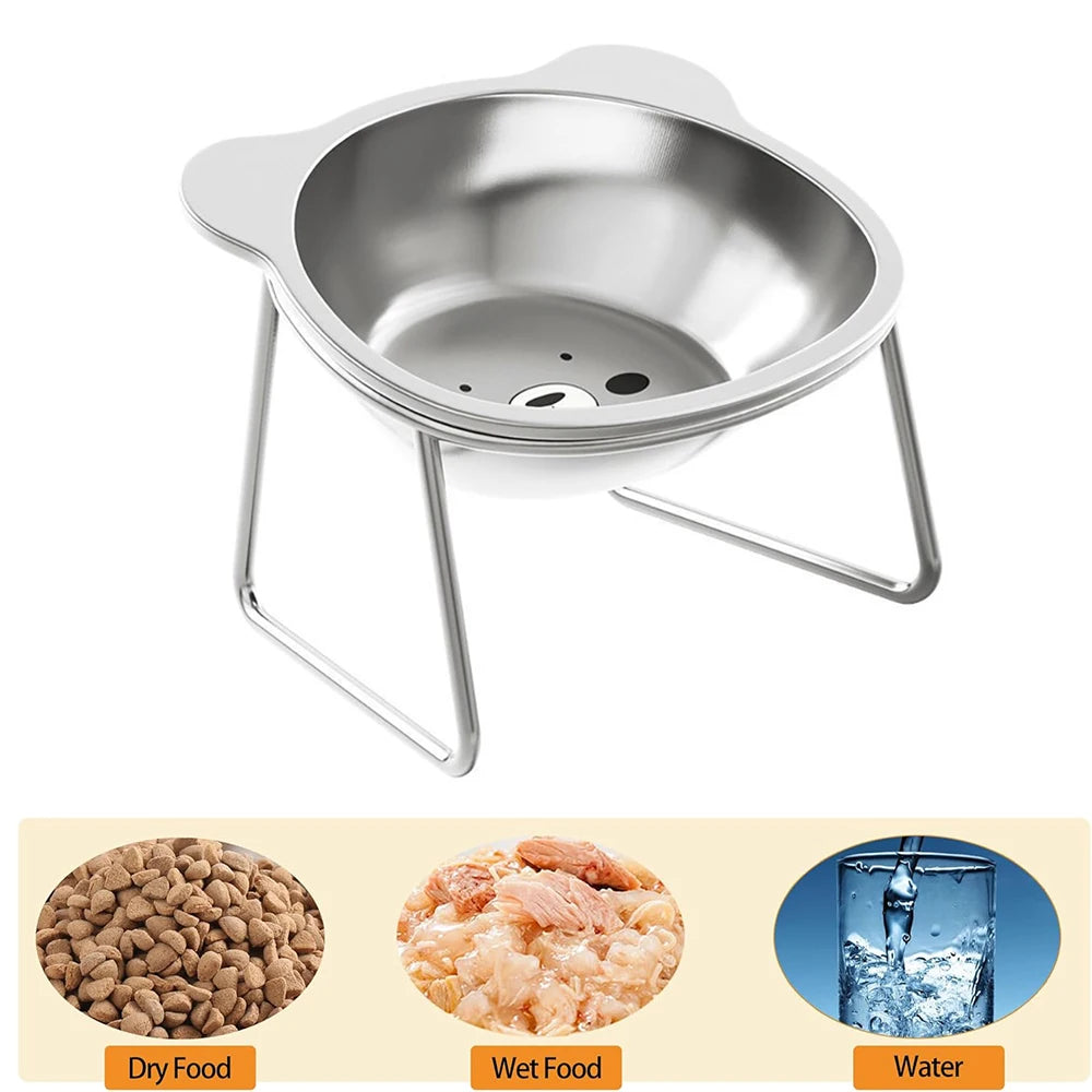 Cat Bowl Stainless Steel Cat Food Bowls with Metal Stand Food