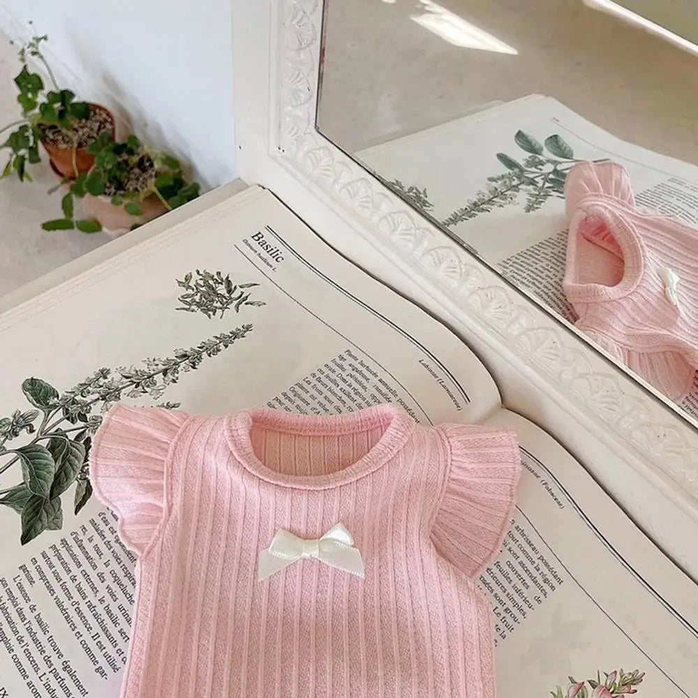 Pink White Cute Bow Dog Vest Dog Clothes Puppy Pullover
