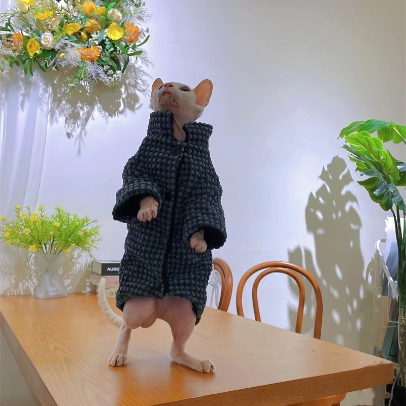 Warm Fleece Jacket for Sphynx Cat Hairless Cat Clothes