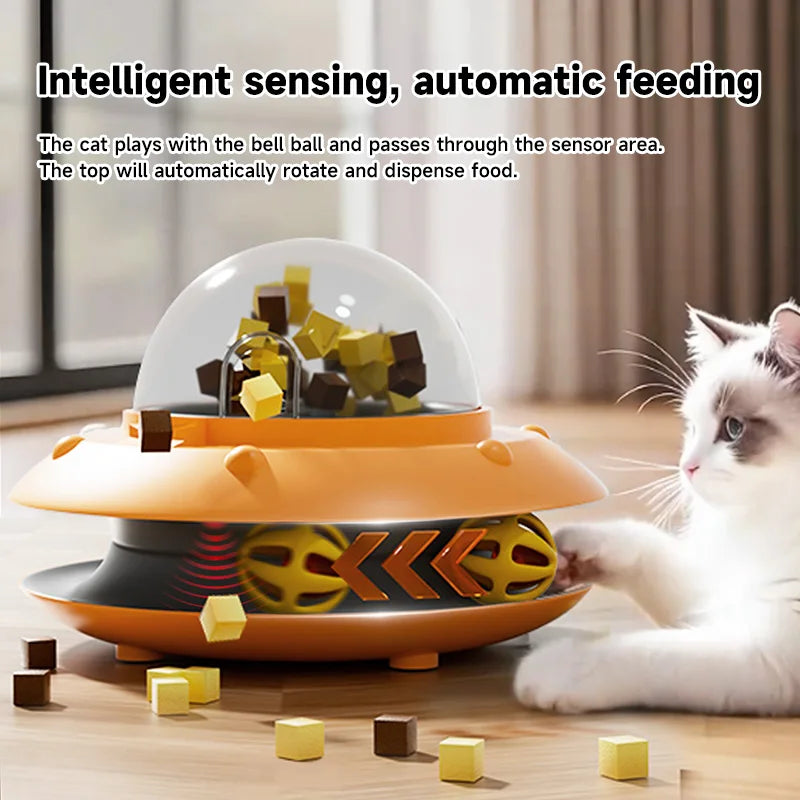 HOOPET Auto-Spin Cat Toy with Treat Dispenser - Interactive