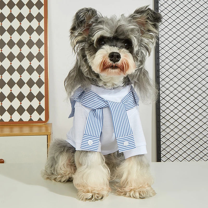 Spring Summer Small Medium Sized Dog Fake Two Pieces Shirt