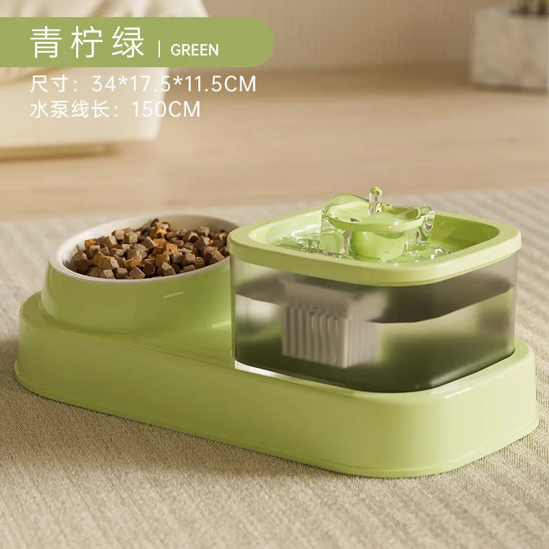 2-in-1 Pets Water Fountain Auto Filter Mute Cat Drinker