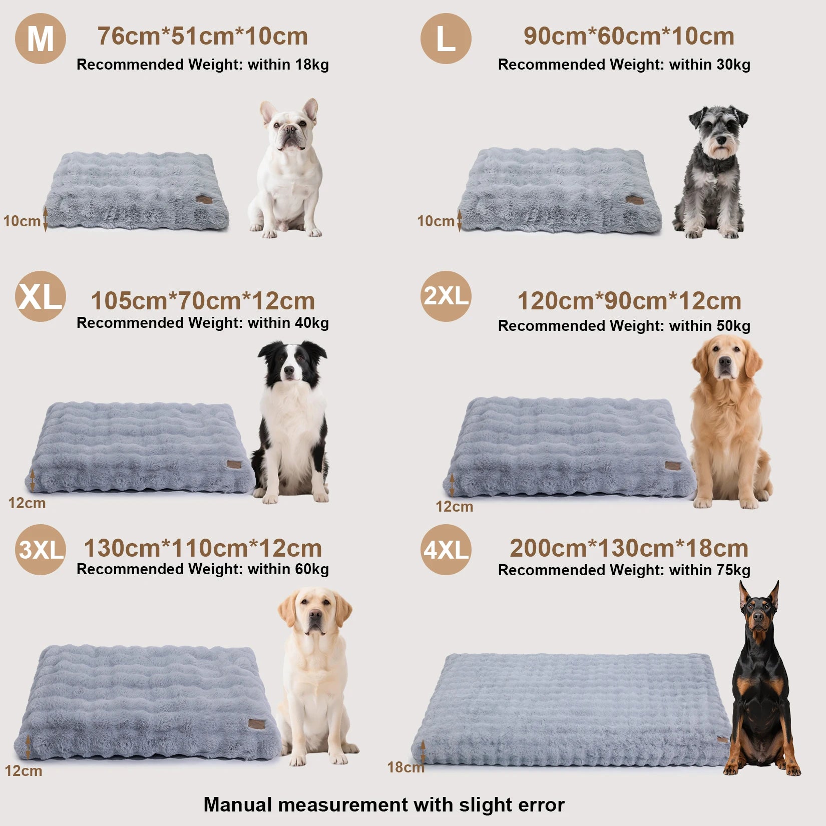 Fluffy Dog Crate Bed for Extra Large Dogs, Plush Faux Fur Crate Pad
