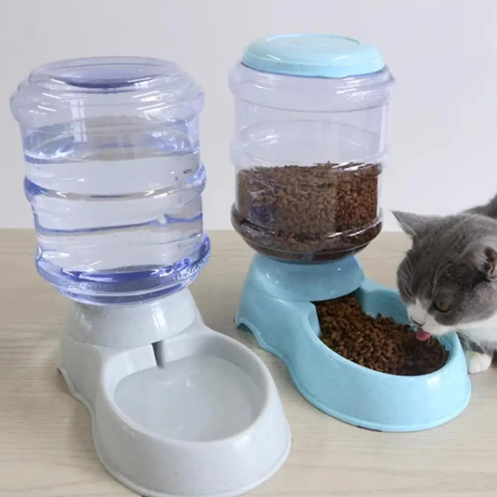 3.8L Automatic Pet Feeder Water Fountain Drink Bowl Large