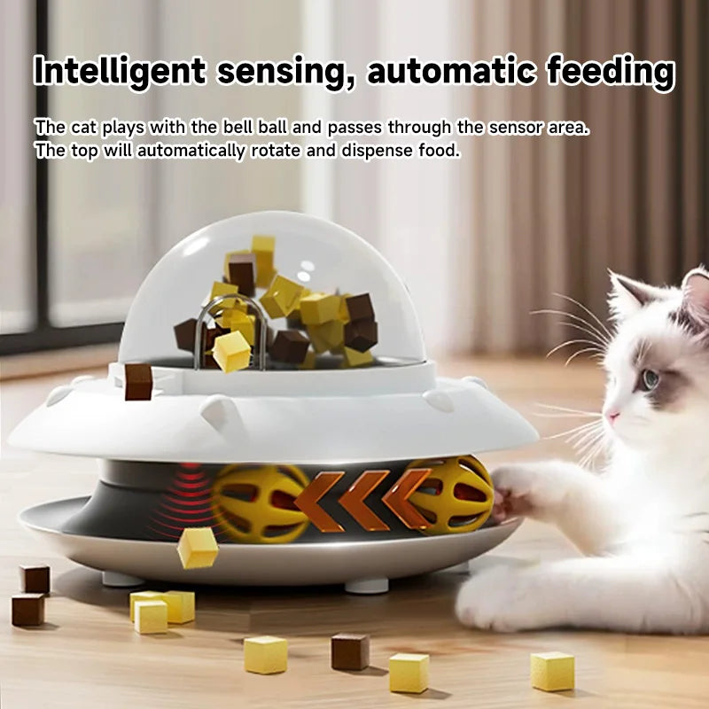 HOOPET Auto-Spin Cat Toy with Treat Dispenser - Interactive