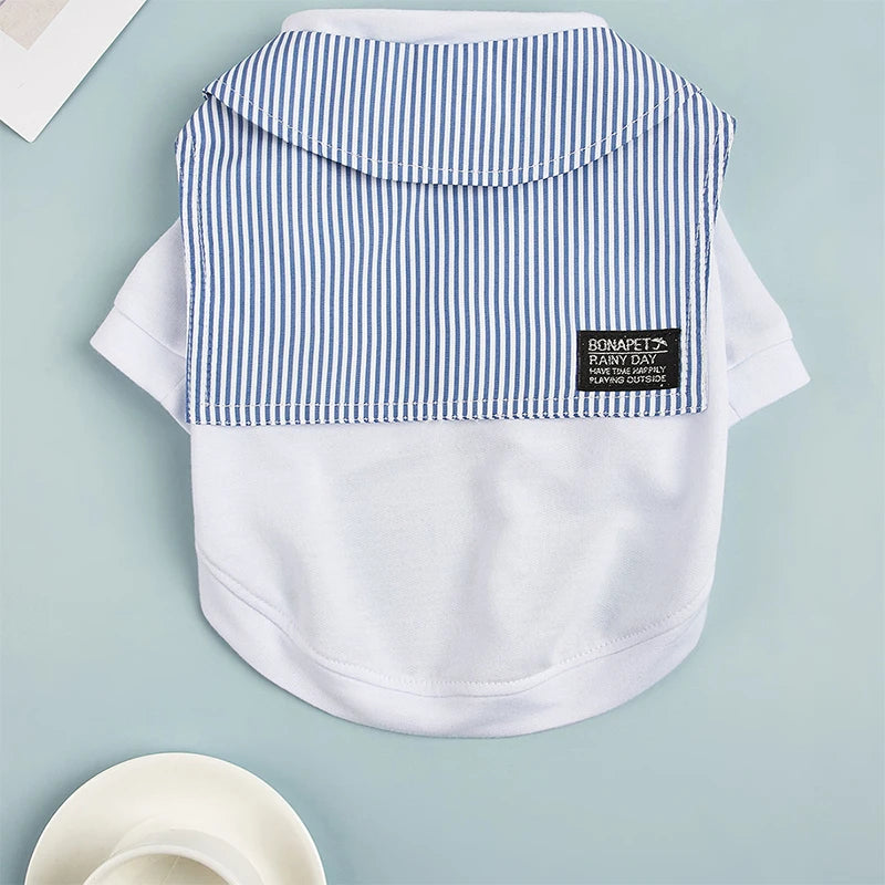 Spring Summer Small Medium Sized Dog Fake Two Pieces Shirt