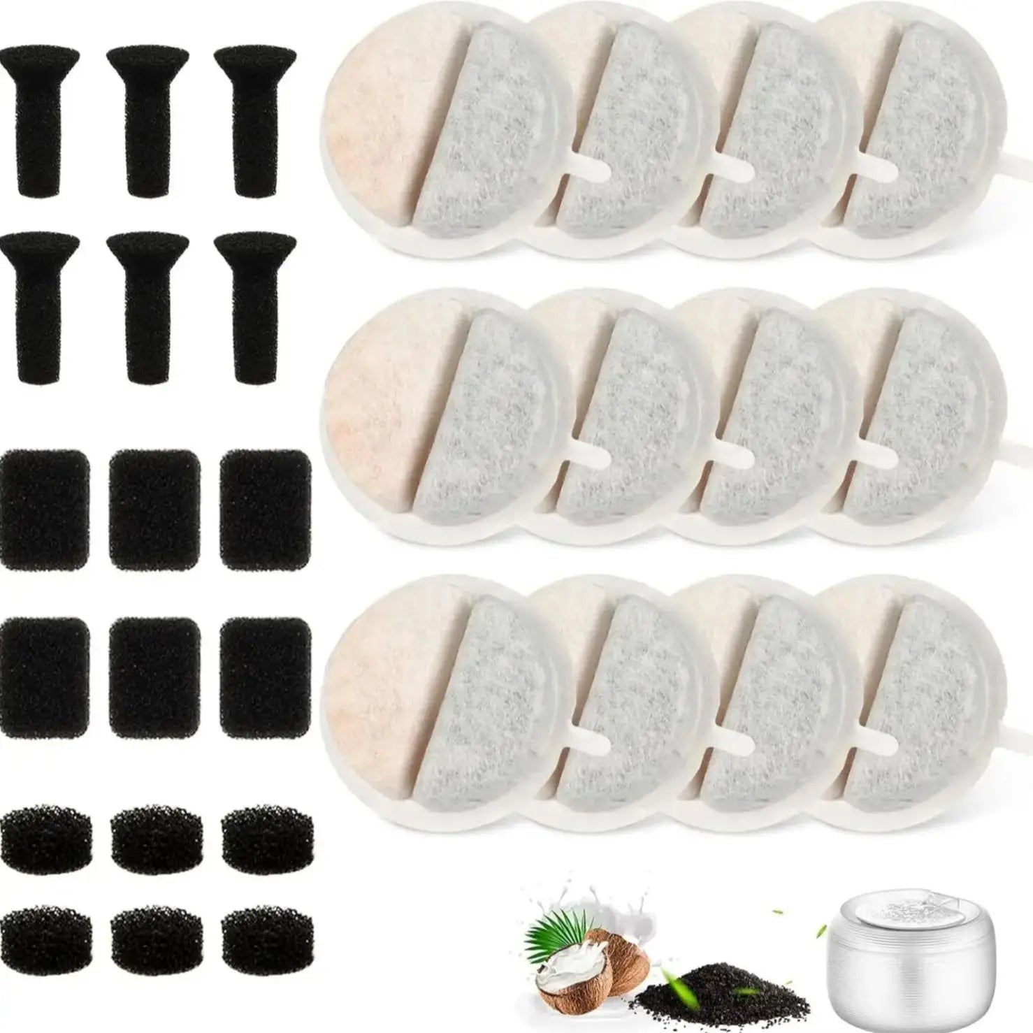 12 Cat Water Fountain Filters 6 Centre Sound-Absorbing Pump