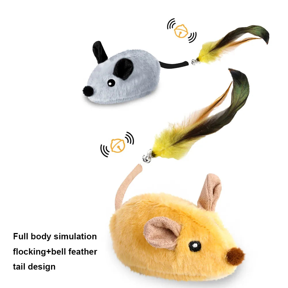 Interactive Plush Cat Toy with Sound & LED Light USB Rechargeable