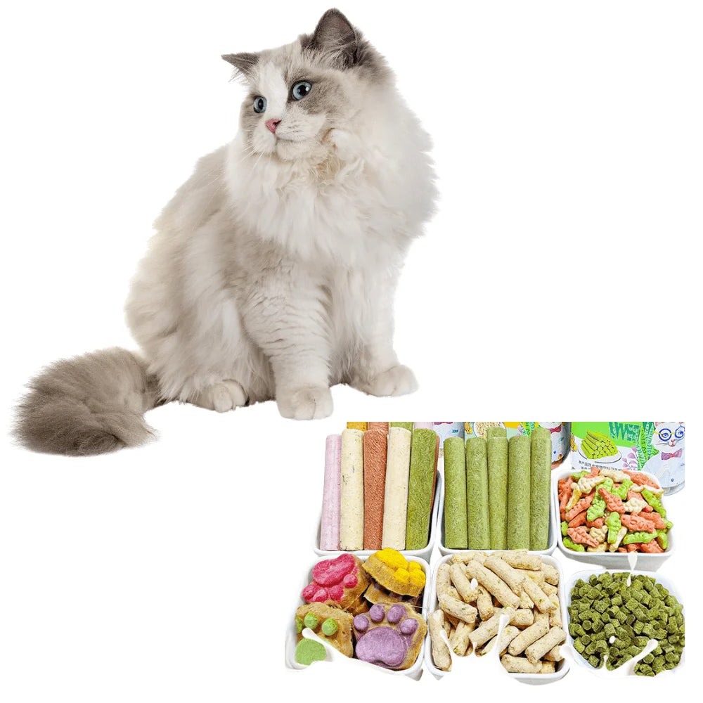 Cat Fish Shape Biscuit, Cat Treats for Hairball Support