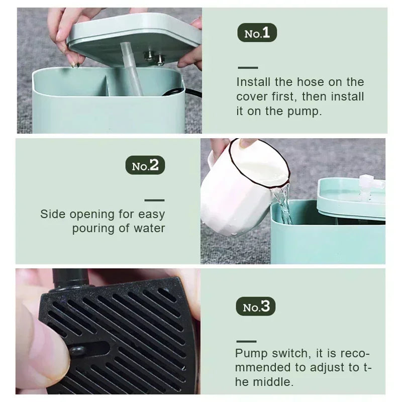 15L Ultra Quiet USB Pet Fountain with Built in Filter for Cats