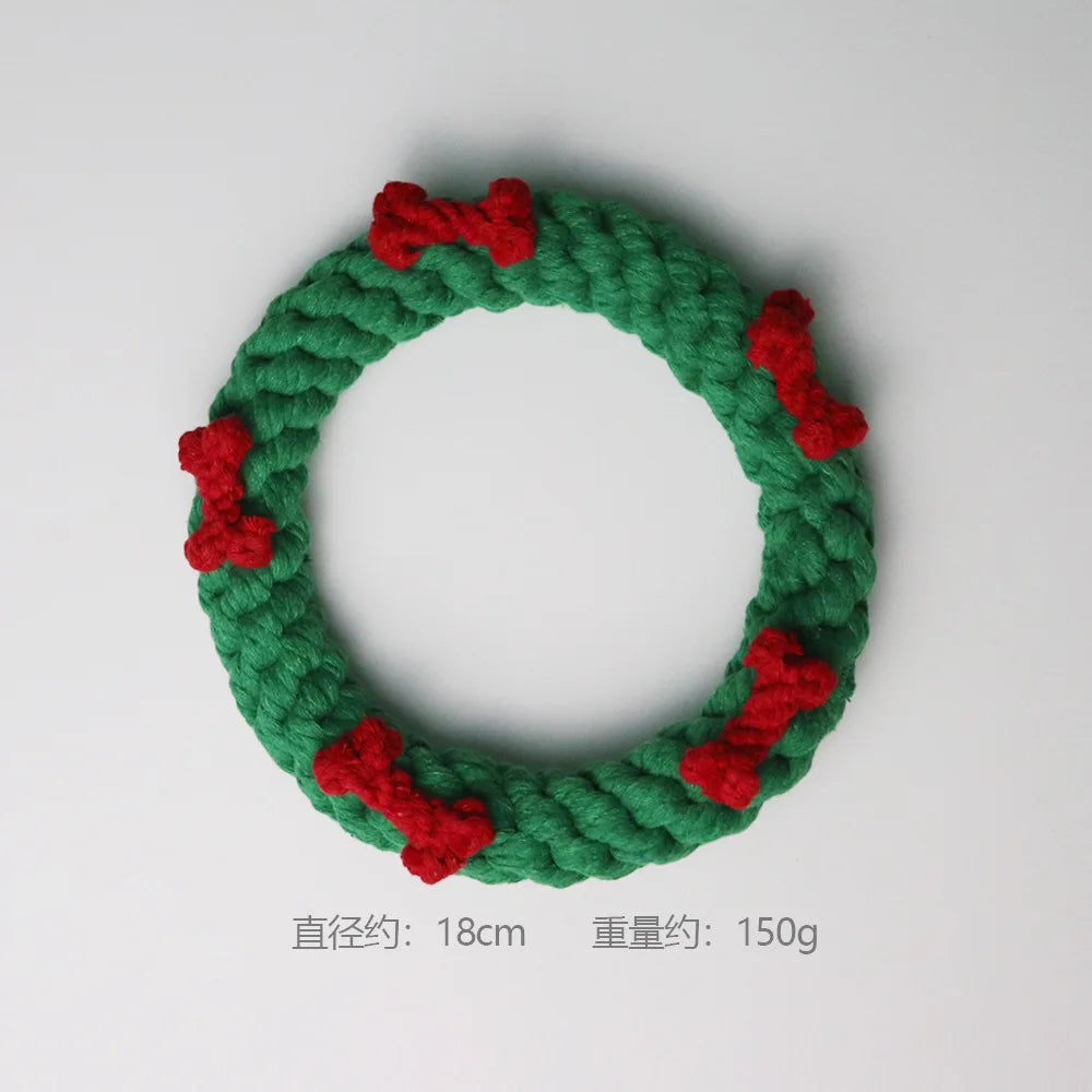 1/6PC Christmas Dog Toy Rope Ball Cotton Rope