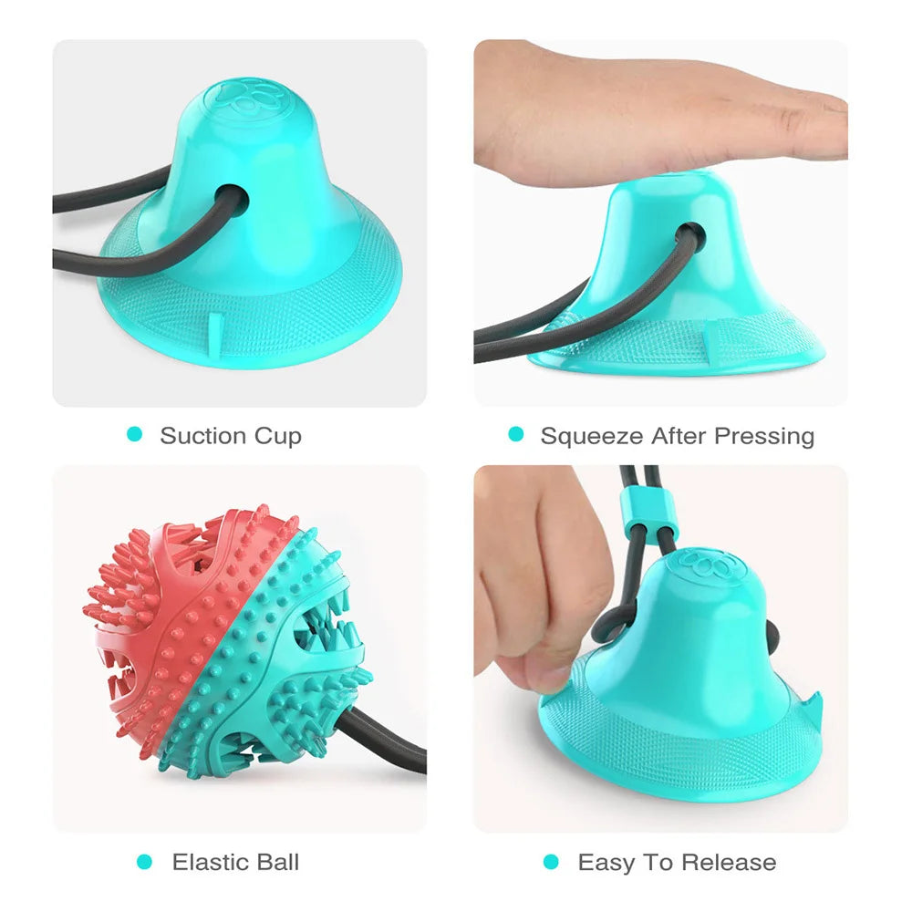 Dogs Food Toys Silicon Suction Cup Tug Interactive Dog Ball