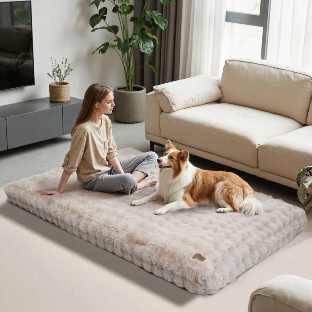 Ultra Plush Dog Bed Soft Pet Cushion Large Dog Crate Puppy