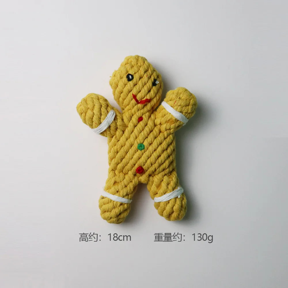 1/6PC Christmas Dog Toy Rope Ball Cotton Rope
