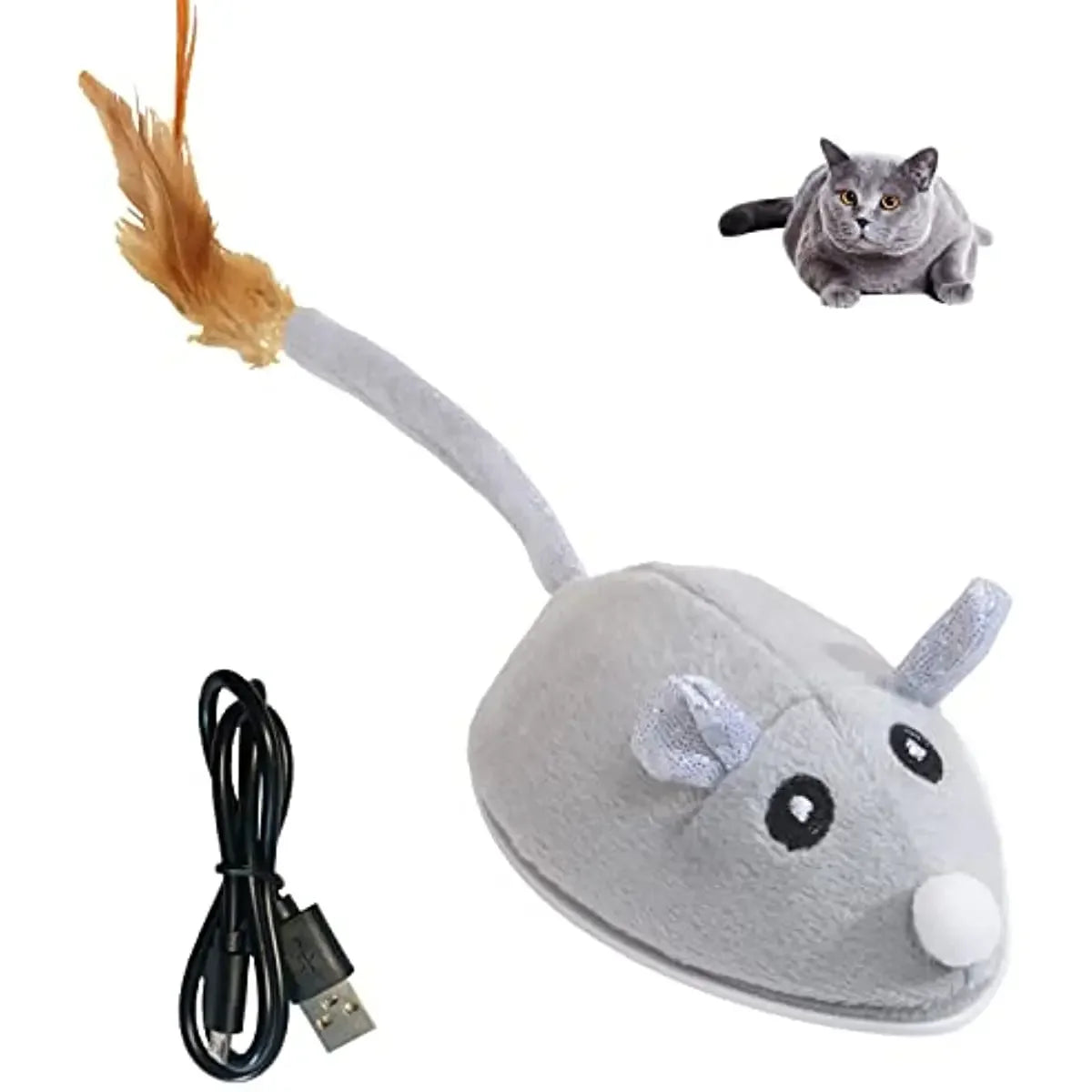 ATUBAN Automatic Cat Toys with Feather Wand , Interactive