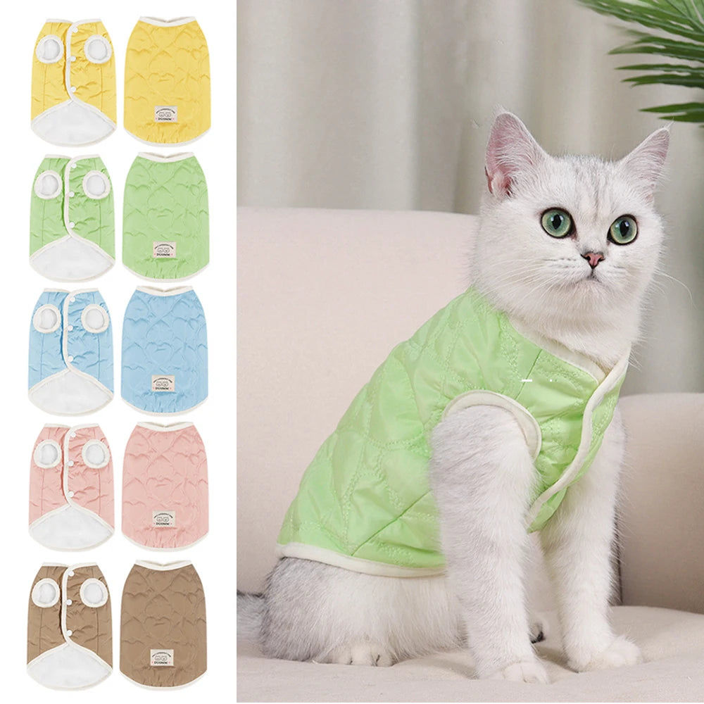 Macaron Color Cat Sweater, Warm Kitten Clothing Vest