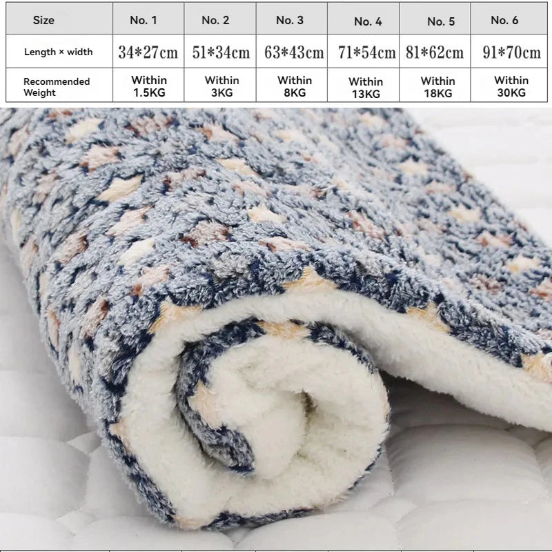 Soft Flannel Pet Mat dog Bed Winter Thicken Warm Cat Dog