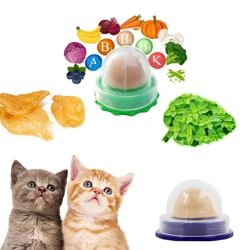 8 pcs Nutrition Cat Catnip Ball Dust Cover Round Safe Catnip Snack