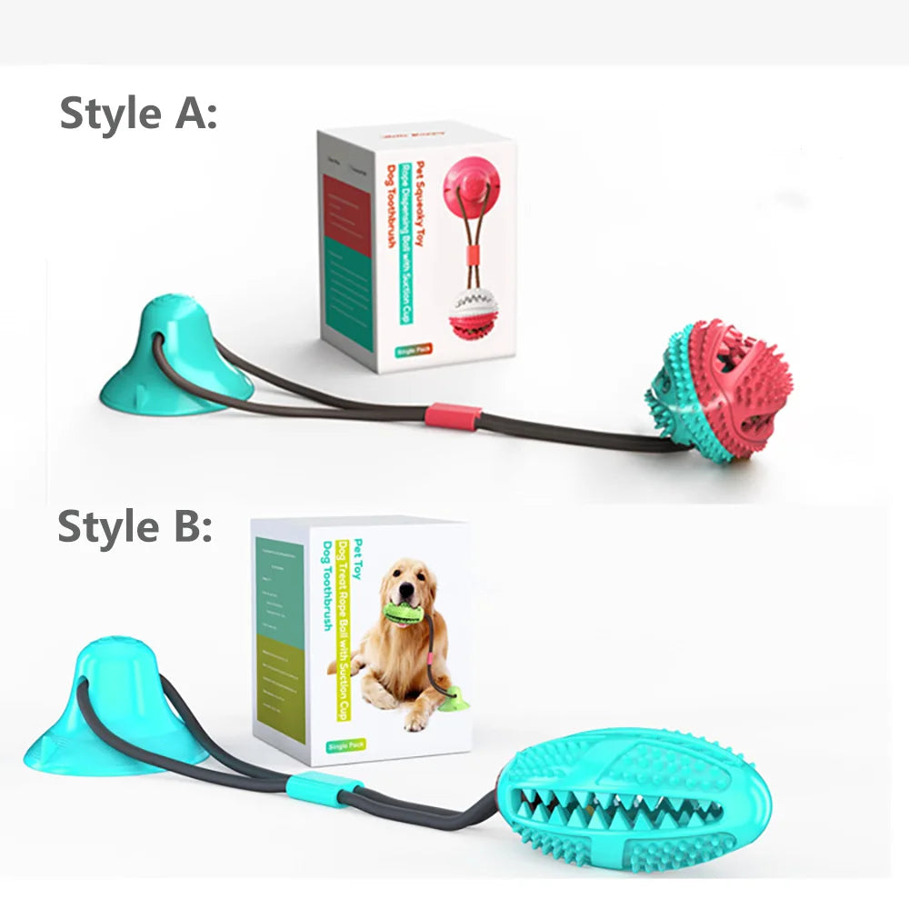 Dogs Food Toys Silicon Suction Cup Tug Interactive Dog Ball