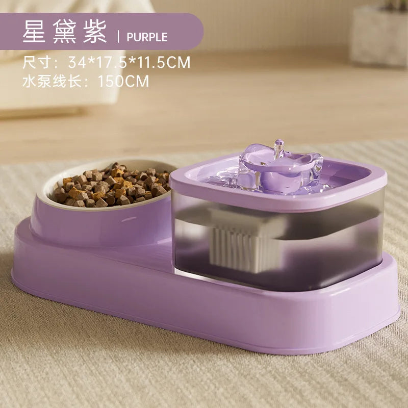 2-in-1 Pets Water Fountain Auto Filter Mute Cat Drinker