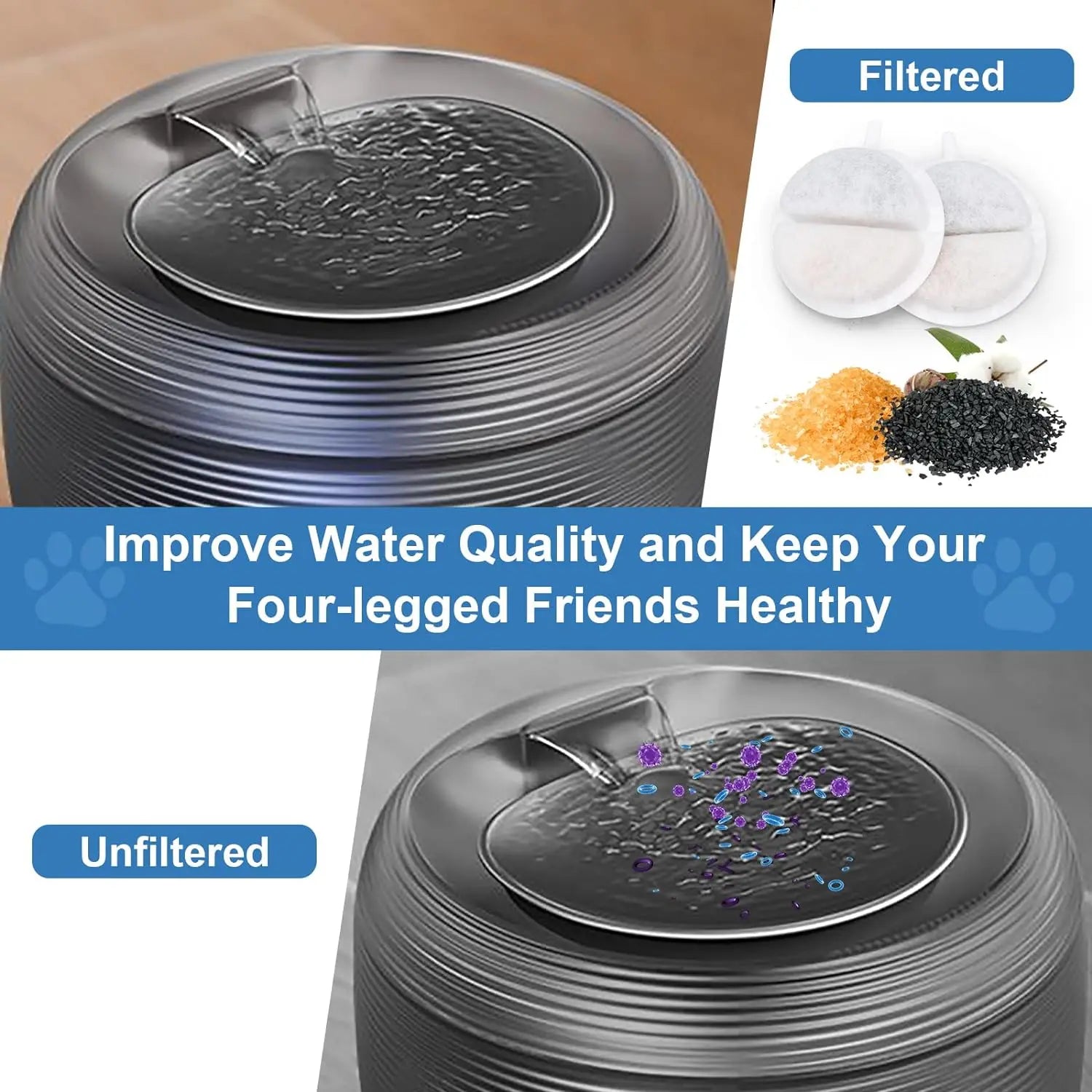 12 Cat Water Fountain Filters 6 Centre Sound-Absorbing Pump