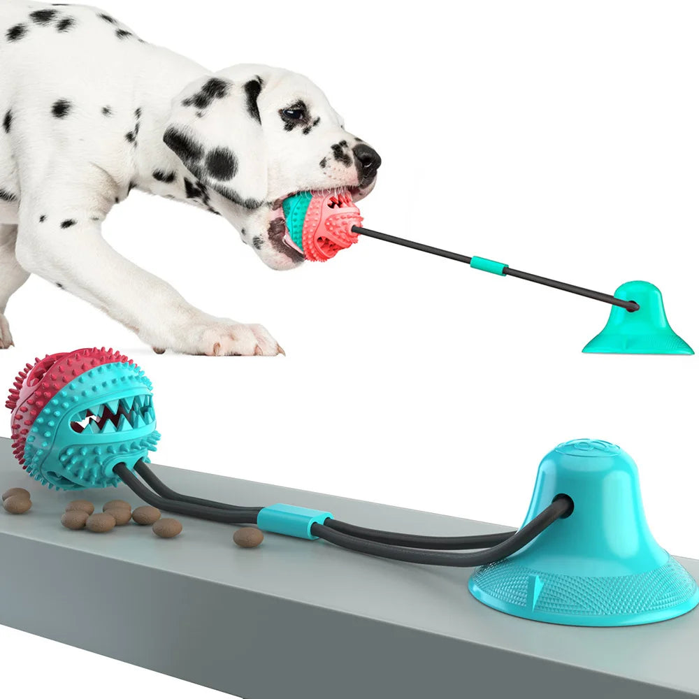 Dogs Food Toys Silicon Suction Cup Tug Interactive Dog Ball
