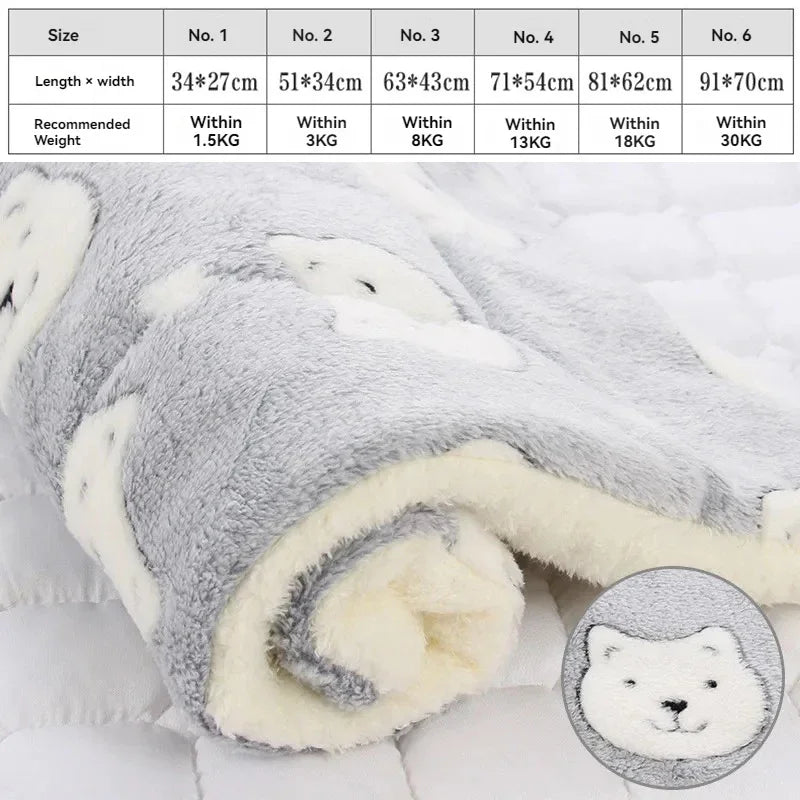 Soft Flannel Pet Mat dog Bed Winter Thicken Warm Cat Dog
