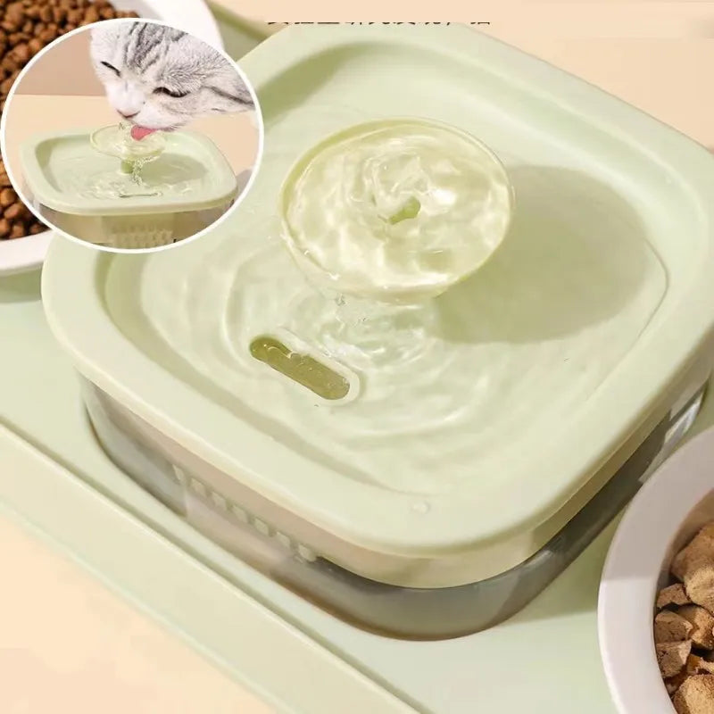 2-in-1 Pets Water Fountain Auto Filter Mute Cat Drinker