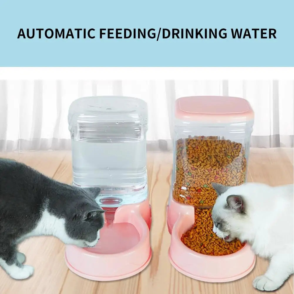 3.8L Automatic Pet Feeder Water Fountain Drink Bowl Large
