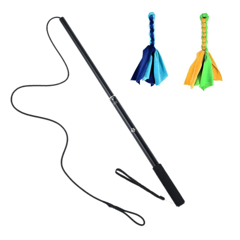 Dogs Flirt Lure Pole Stick Toys Pet Interactive