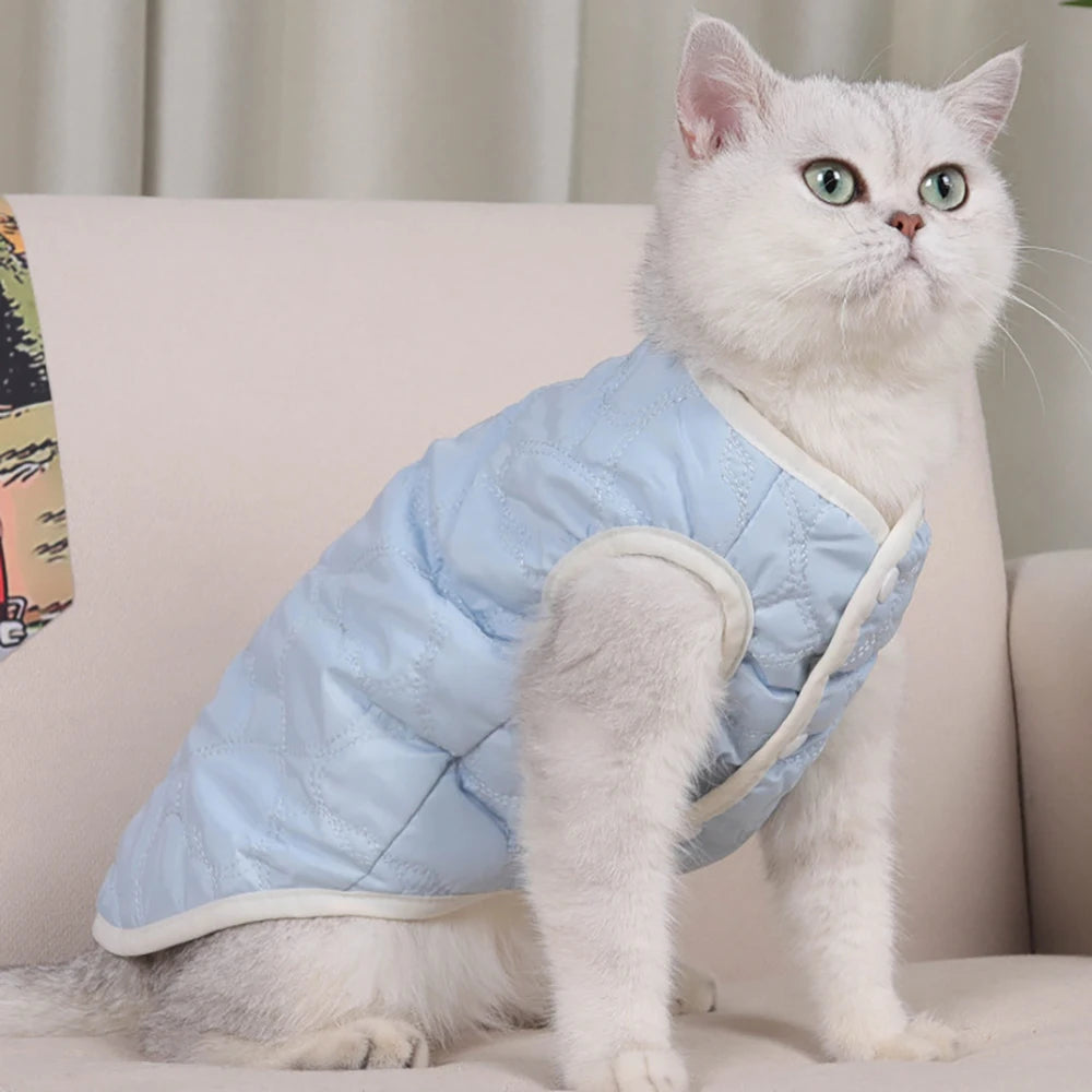 Macaron Color Cat Sweater, Warm Kitten Clothing Vest
