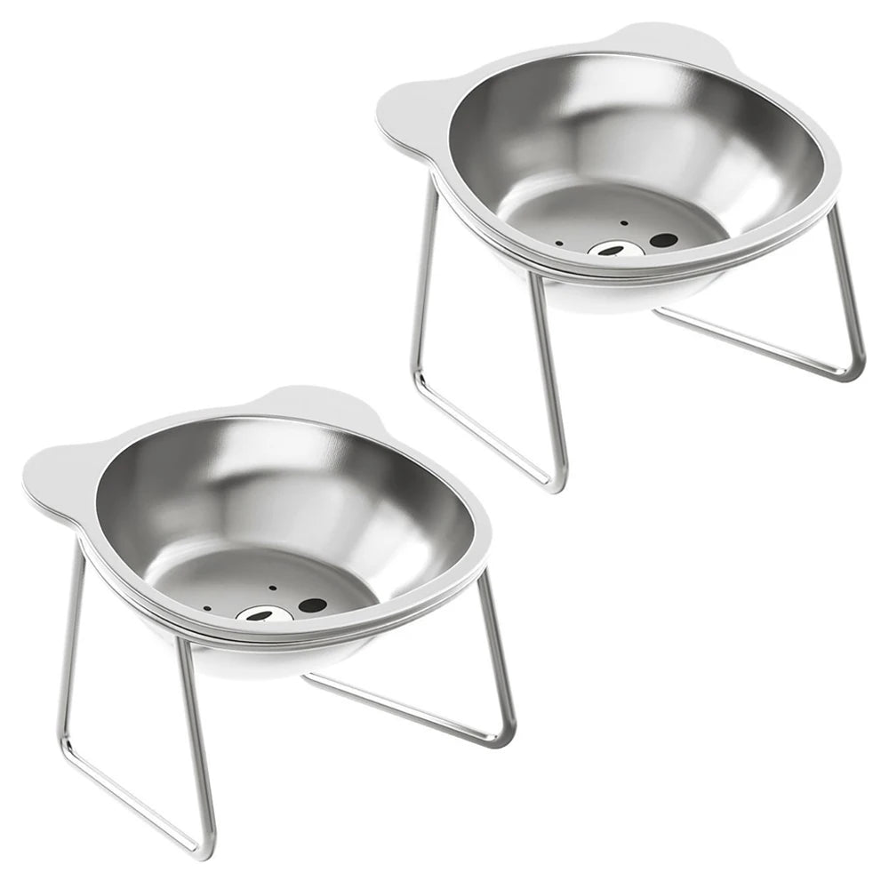 Cat Bowl Stainless Steel Cat Food Bowls with Metal Stand Food