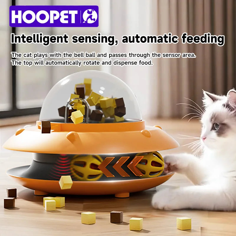 HOOPET Auto-Spin Cat Toy with Treat Dispenser - Interactive