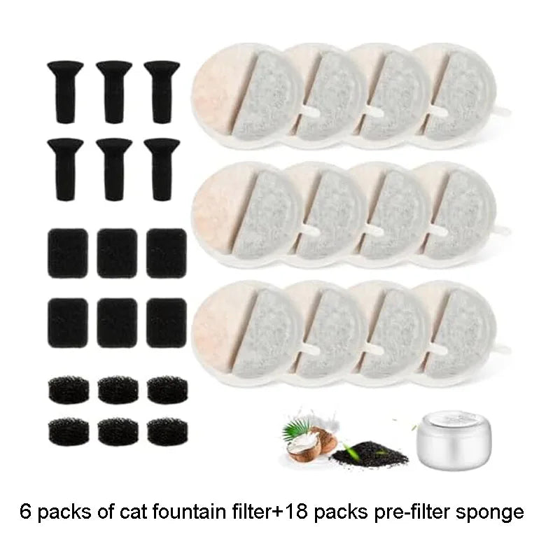 12 Cat Water Fountain Filters 6 Centre Sound-Absorbing Pump