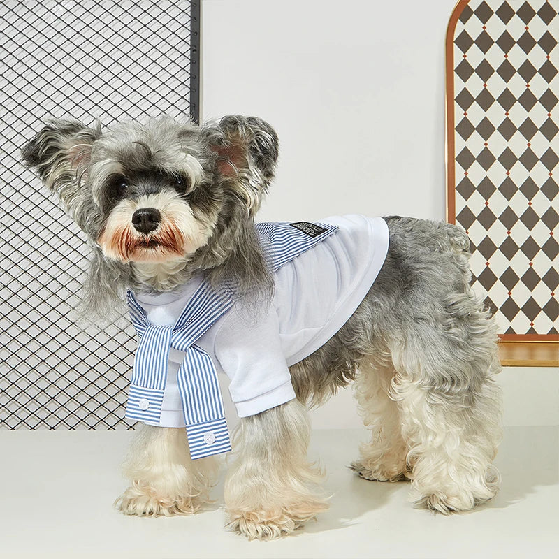 Spring Summer Small Medium Sized Dog Fake Two Pieces Shirt