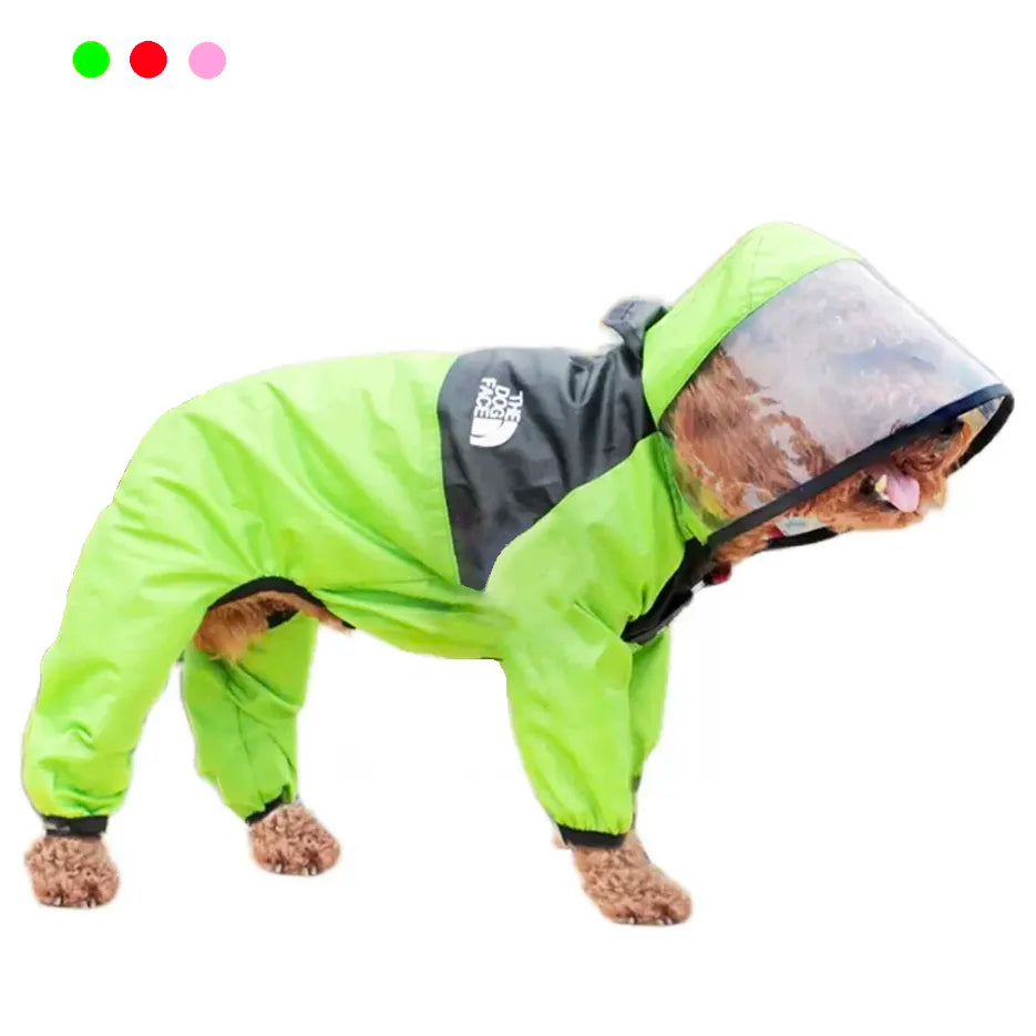 Pet Dog Raincoat Transparent Hooded Jumpsuit Dogs