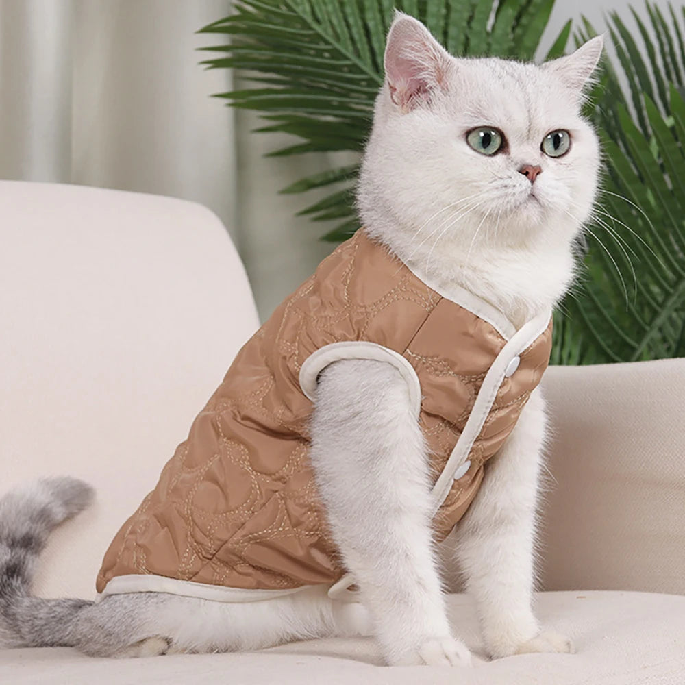 Macaron Color Cat Sweater, Warm Kitten Clothing Vest