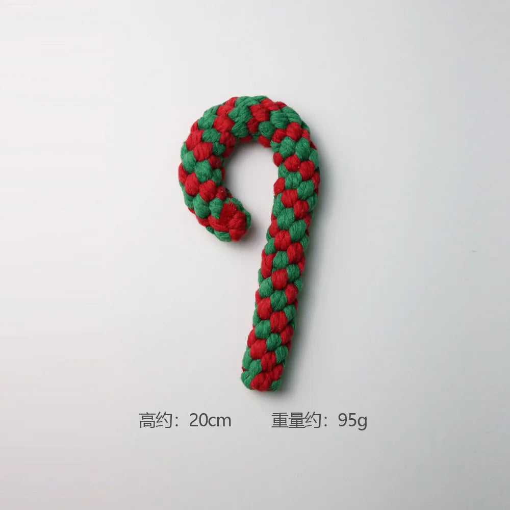 1/6PC Christmas Dog Toy Rope Ball Cotton Rope
