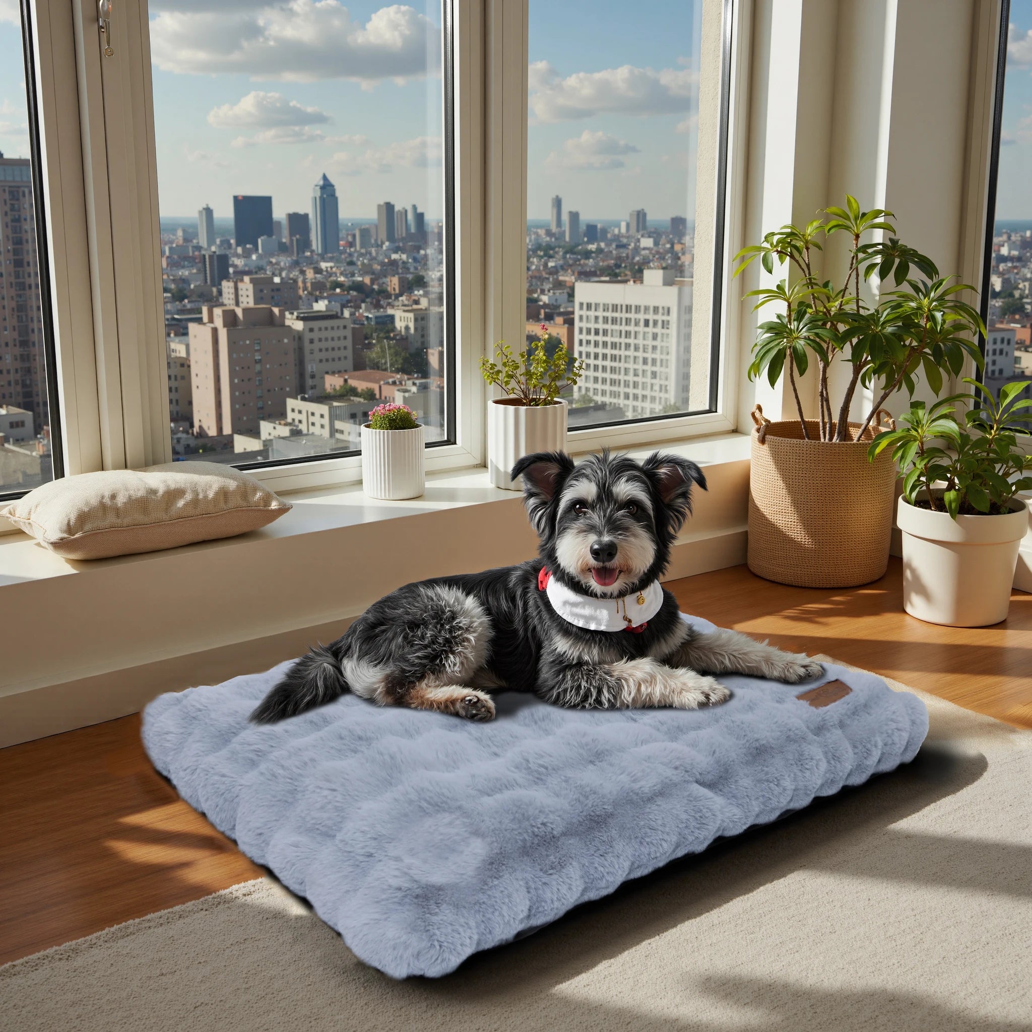 Fluffy Dog Crate Bed for Extra Large Dogs, Plush Faux Fur Crate Pad