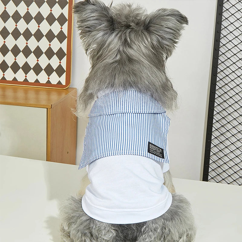 Spring Summer Small Medium Sized Dog Fake Two Pieces Shirt