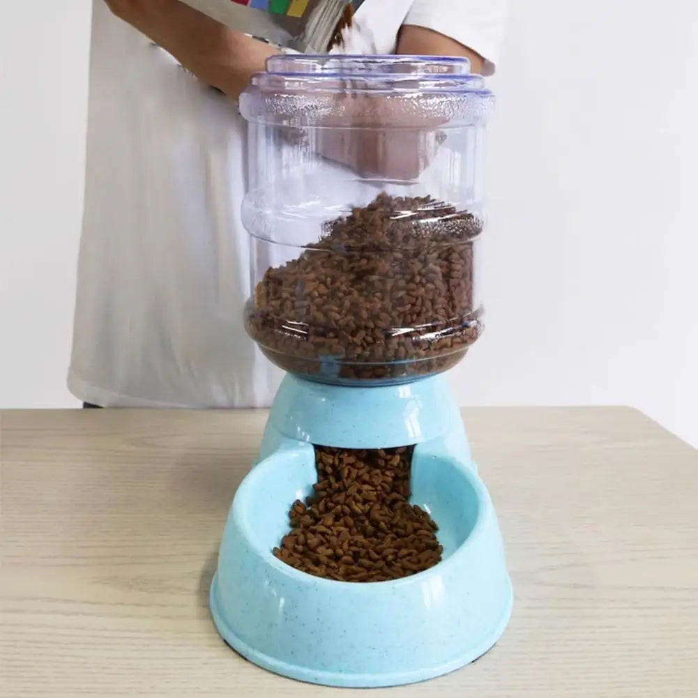 3.8L Automatic Pet Feeder Water Fountain Drink Bowl Large
