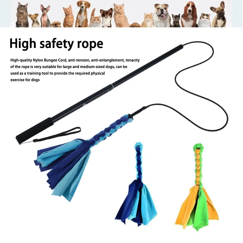 Dogs Flirt Lure Pole Stick Toys Pet Interactive