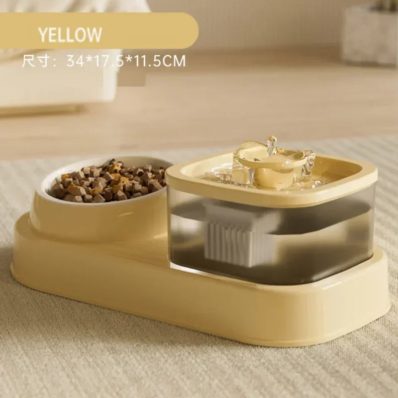 2-in-1 Pets Water Fountain Auto Filter Mute Cat Drinker